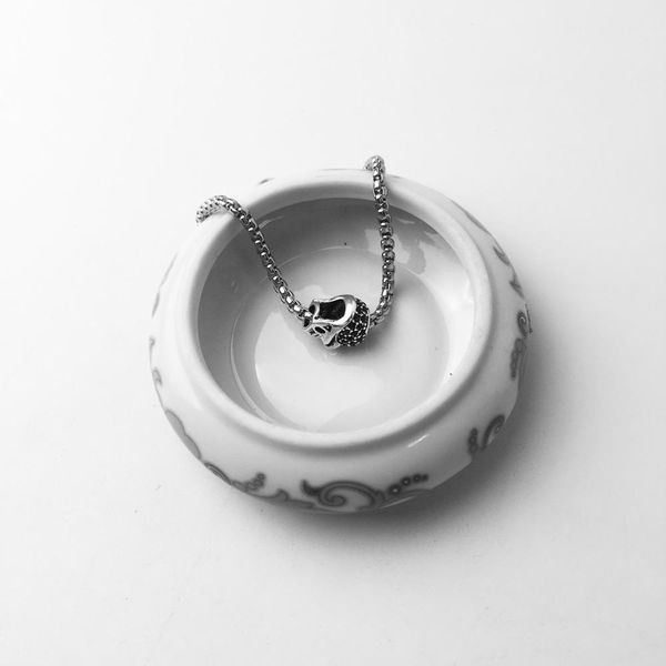 

diy beads skull black cz 5mm hole2018 fashion silver jewelry punk gift for women men boy girl fit bracelets necklace wmtppa bdesybag, Bronze;silver