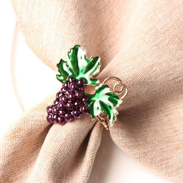 

napkin rings 12pcs western fruit buckle grape pearl ring metal mouth cloth tableware