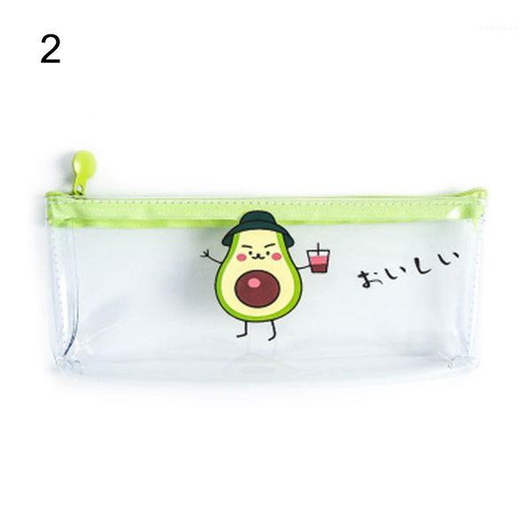 

pencil bags cute avocado case transparent school student office stationery bag tu-shop1