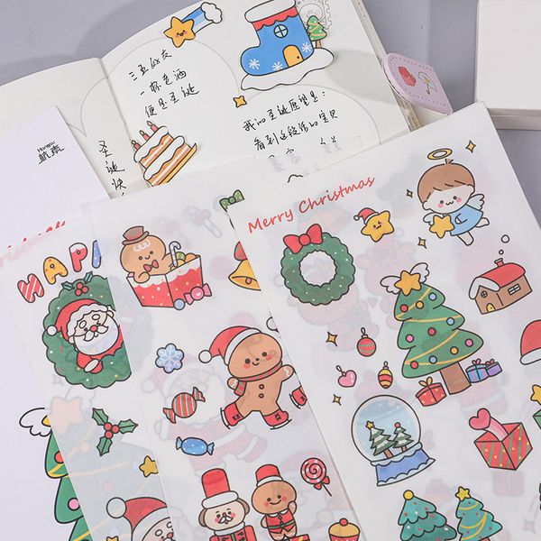 

scrapbooking 6 pcs/lot merry christmas decorative stickers stick label diary stationery album cute santa claus sticker