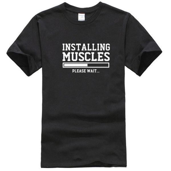 

t shirts summer printed installing muscles funny t shirt fashion brand clothing t shirt men homme fitness sport hooded sweatshirt hoodie