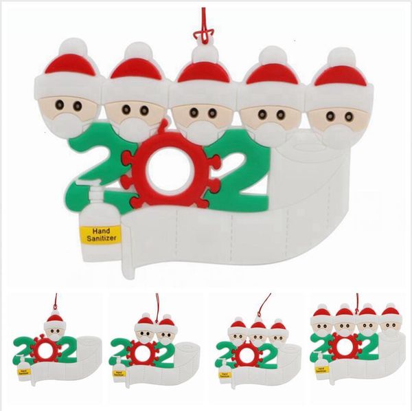 

2020 christmas ornament personalized survivor family 1-5 decorations masked hand-washed xmas tree hanging pendant sea shipping ljjp578 v3o9