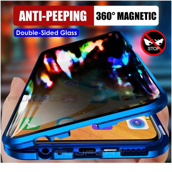 

360 protective privacy magnetic glass case for samsung galaxy s8 s9 s10 s20 plus note 20 10 9 8 ultr jlltkj