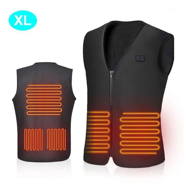 

men electric heating vest adjustable usb charging heated warm jacket for outdoor camping hiking golf winter warm coat clothes1, Gray;blue