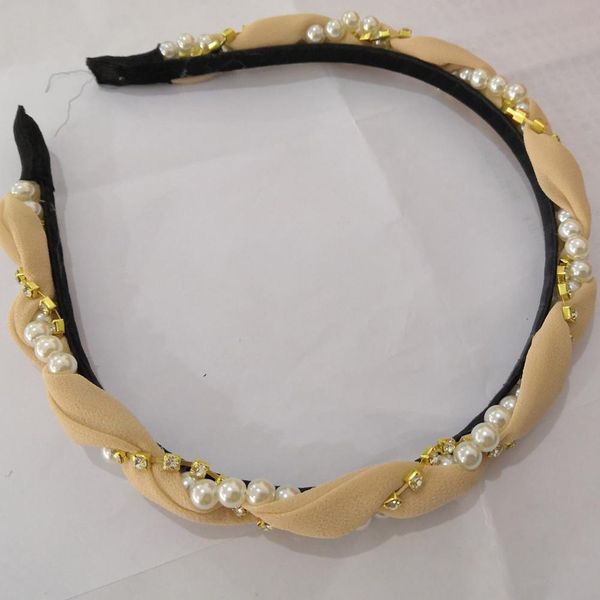 

korean pearls rhinestone chiffon headbands hair hoop women elegant elastic hair bands girls hair accessories black pink headband q wmtsoj