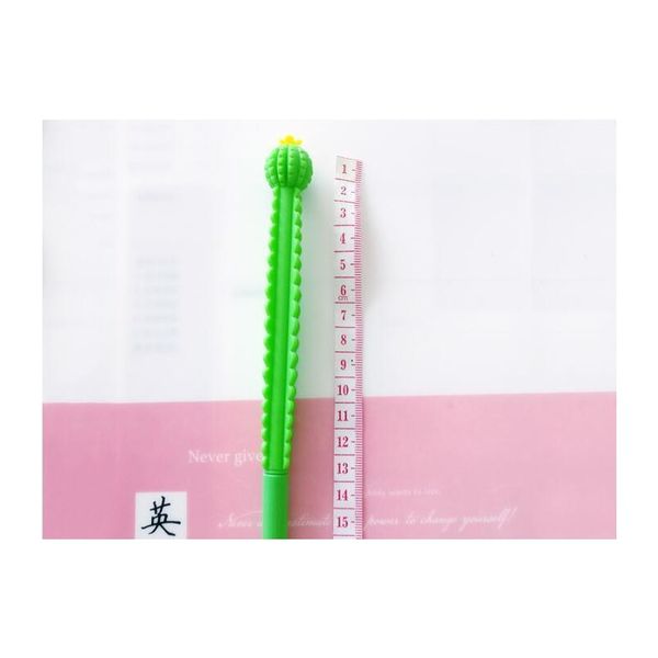 

1 cactus gel pen plants neutral school office supply writing stationery cute kawaii creative pretty lovely pens bbydpt, Black;red