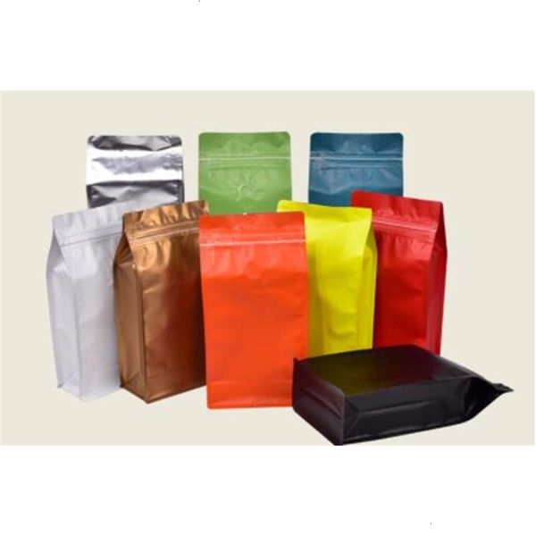 

factory price colored aluminum foil bean packing bag zipper stand up pouch coffee packaging with valve one pound sid