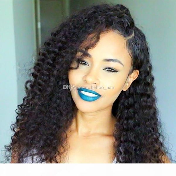 

lace front human hair wigs for black women curly lace front wig virgin hair full lace wig with baby hair bleached knots, Black;brown