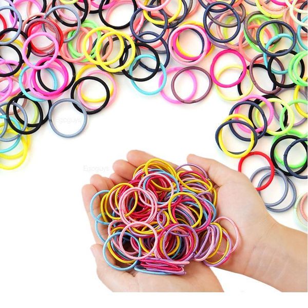 

10pcs kids cute colorful nylon elastic hair ring children ponytail holder rope women rubber bands headband girl hair acc qylgmg