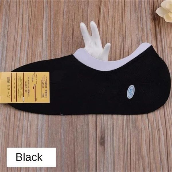

sfbhr boat casual summer men's invisible boat non-slip solid color men's shallow mouth low business socks invisible usmgu socks co, Black