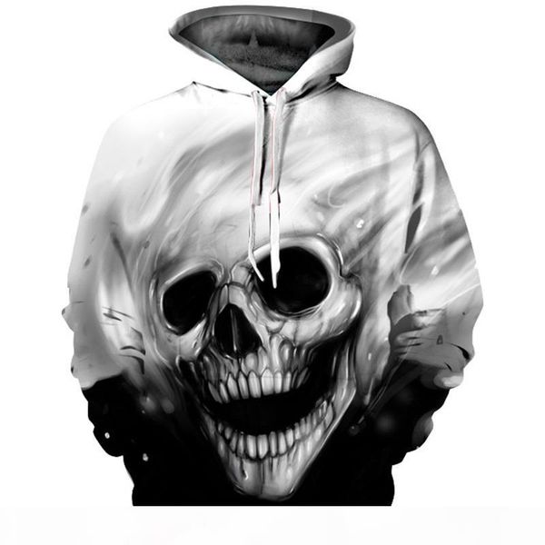 

3d hoodies men melted skull 3d full print novelty hoody sweatshirt fashion pullover tracksuits streetwear harajuku hipster cx200723, Black