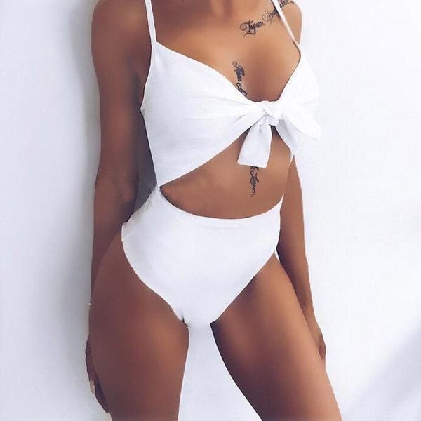 

2018 new women one piece bikini lady black/white push-up bra swimsuit bathing women's swimming suit swimwear beachwear clothing1, White;black