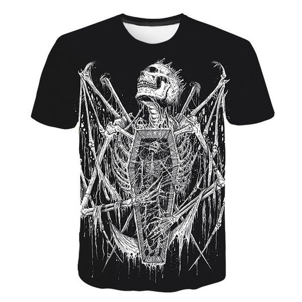 

3d horrifying skull blood print 3d print shirts funny comics aesthetic men clothing
