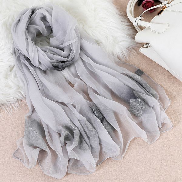 

vipembroidered thin silk spring and women shawl, can scarf, wear winter scarf autumn fashion mvp, Blue;gray