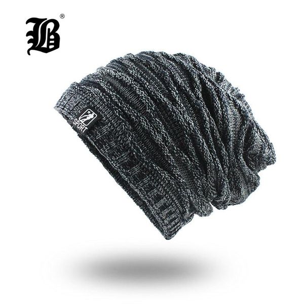 

flb] winter knitted beanie hat for man double layer warm kniting bonnet caps male thick add velvet skullies beanies men f18068 wmtsnp, Black;white