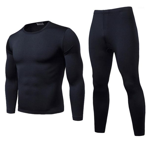 

thermal underwear sets men's winter long johns sweat fleece quick drying sleepwear nightwear pajama clothes solid black1, Black;white