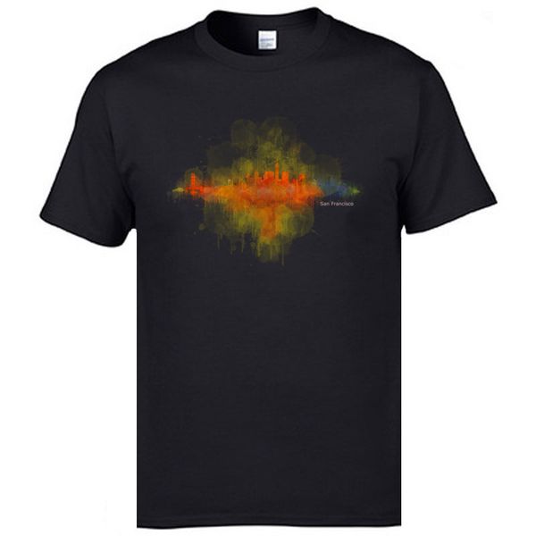 

misty art painting watercolor mens american san francisco dark skyline black crewneck good quality hoodie designers t shirts sweatshirt