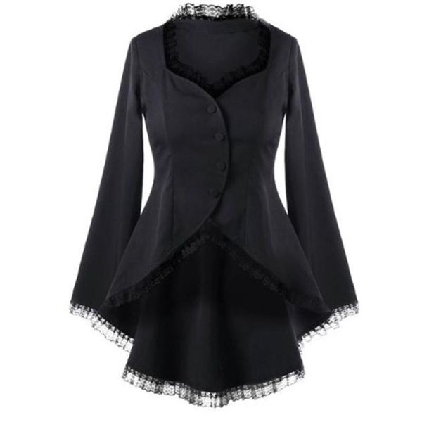 

women's suits & blazers 2021 autumn casual long sleeve lace panel buttons asymmetric slim fit blazer women coat z723, White;black