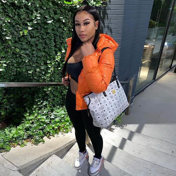 

dpsde 2020 winter fashion reduction of age street hip hop style outwear long sleeve hooded collar pure color outwear, Black;brown