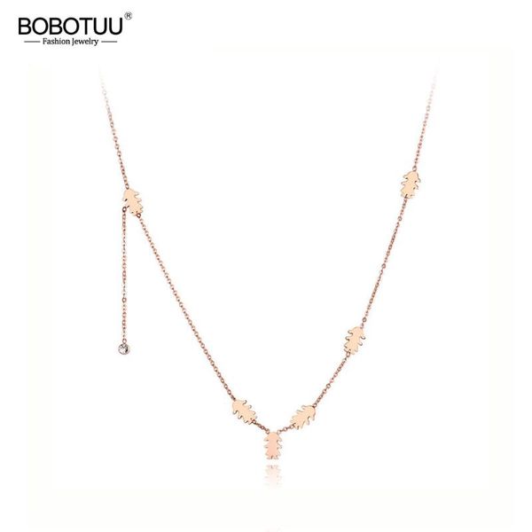 

bobotuu fashion titanium stainless steel 6pcs girls charm necklaces jewelry cz crystal pendant chain necklace for girls bn19073, Golden;silver