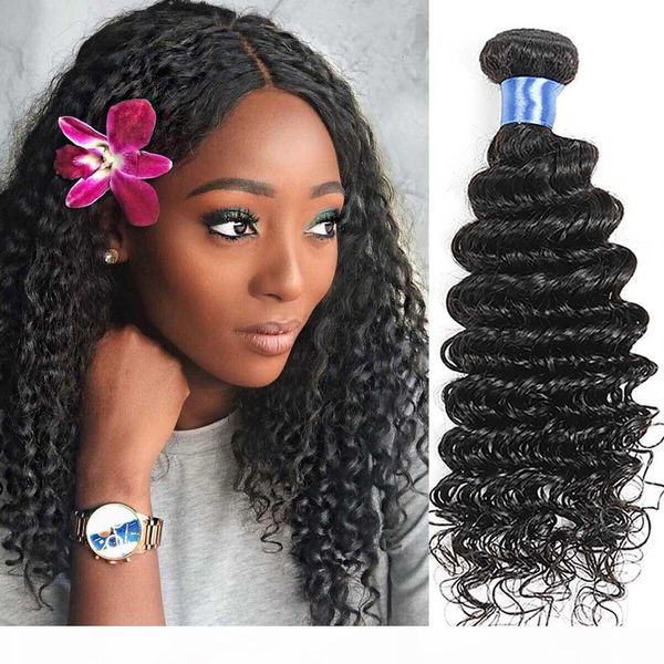 

malaysian deep curly human hair unprocessed malaysian deep wave virgin hair 3 bundles deep curl virgin hair weaves natural color, Black