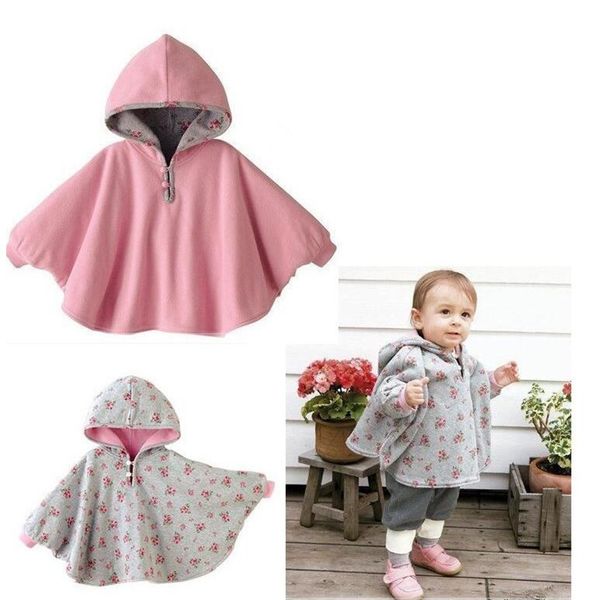 

new fashion combi baby coats boys girl's smocks outwear fleece cloak jumpers mantle children's clothing poncho cape 1029, Blue;gray