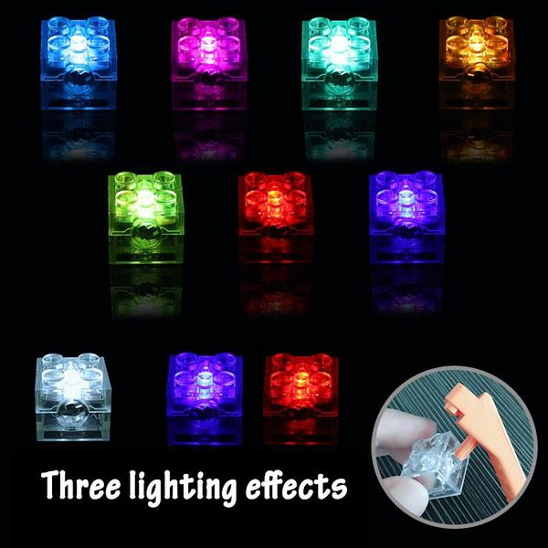 

5pcs 2x2 dot led light up colorful accessories classic brick education light emitting compatible all brands building blocks kid yxlthg