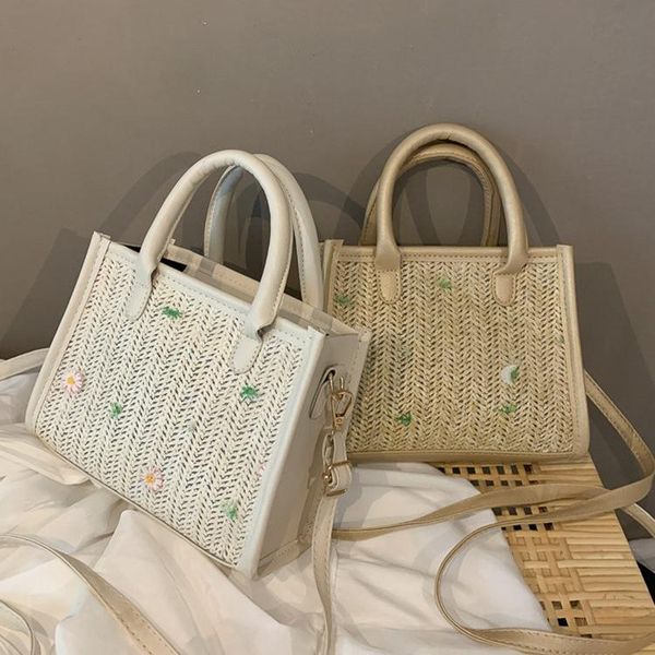 

2021 women bag straw woven crossbody beach bag basket gift bohemia handbags ladies shoulder