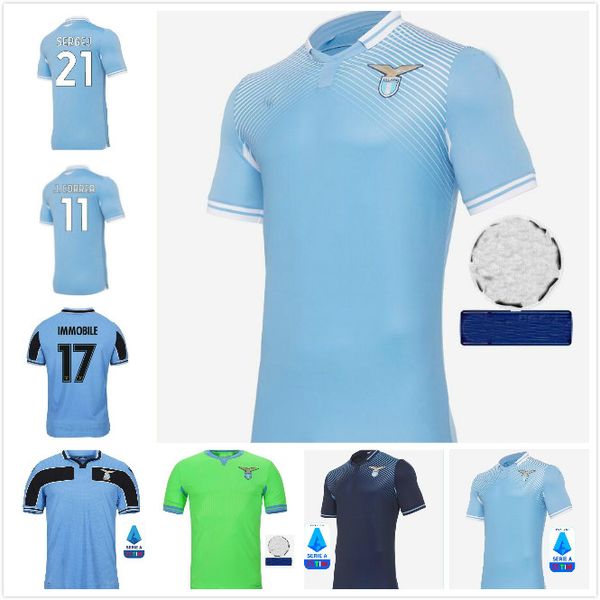

20/21 lazio #17 immobile soccer jersey 2020 lazio #21 sergej #7 kishna soccer shirt #6 lucas #10 luis alberto custom football uniform, Black;yellow