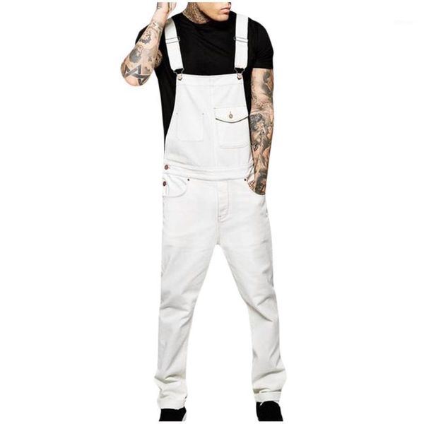 

vogue autumn and winter men's denim washed straps jumpsuit solid color loose fashion comfortable chic fashion1, Blue