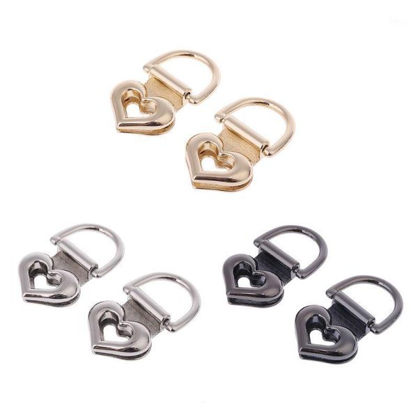 

2pcs metal heart shape clasp turn lock twist locks for diy handbag shoulder bag purse hardware 28gd1, Black