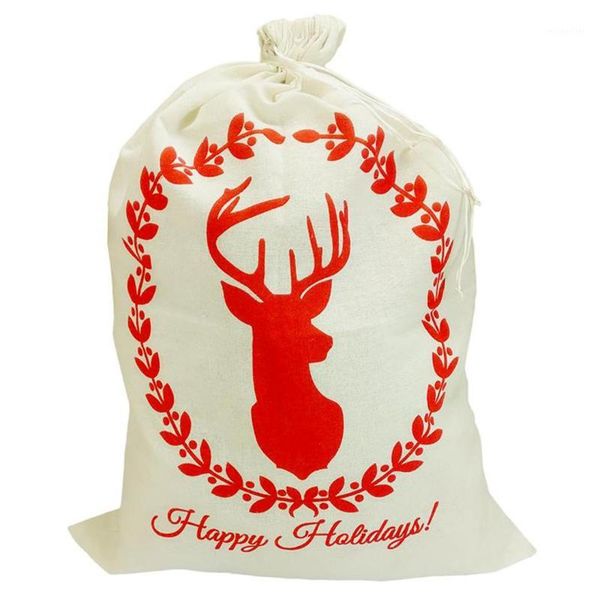 

christmas decorations 50x70cm large drawstring bag merry elk,snowman gift bags year festival party decoration storage bag1
