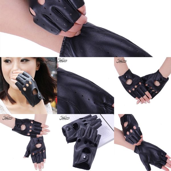 

joolscana fingerless women half finger breathable synthetic leather gloves driving tactical new brand good qualityacn