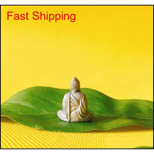 

new~1pcs buddha statue/fairy garden gnome/moss terrarium home decor/crafts/bonsai/bottle garden qylijt new_dhbest, Silver