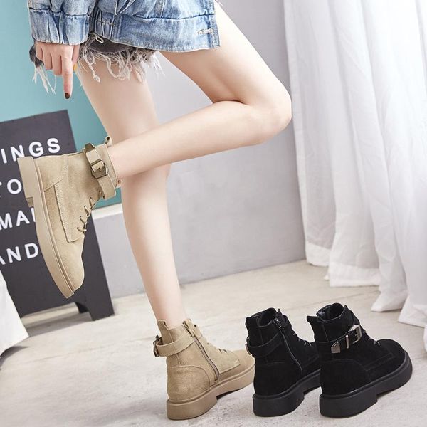 

winter new style all-match british fashion short boots, Black