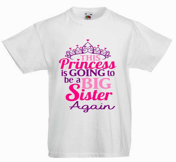 

childrens printed *gift *this princess is gonna be a big sister again cool casual pride new fashion sport sweatshirt hoodie t shirt