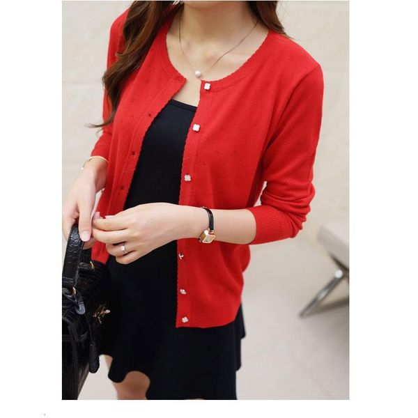 

new spring summer female knit cardigan sweater coat short female a little shawl knitted jacket female, White;black