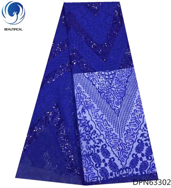 

beautifical sequin fabric lace blue sequin net lace fabric 5 yards french sequins for wedding dress dpn633, Pink;blue