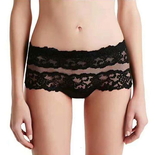 

new lace stitching women's low waist triangle underwear, Black;pink