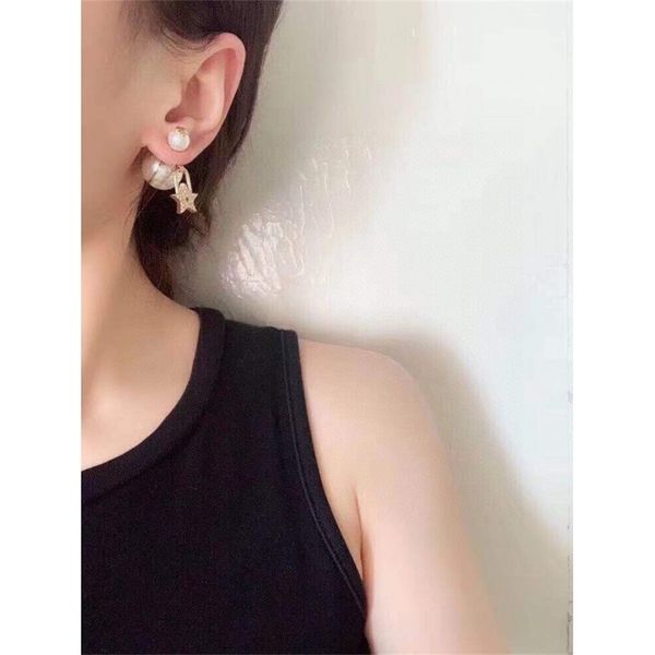 

earrings pearl new brass anti allergy silver needle earrings exclusive design jewel, Golden