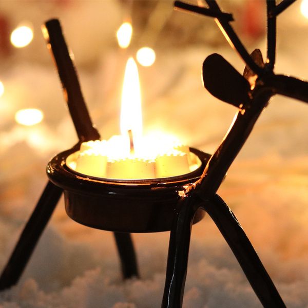 

bracket candle holder deer creative elk candlestick iron christmas dinner table room ornament for xmas home decor