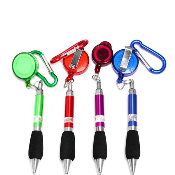 

outdoor multi-function retractable carabiner tool retractable badge pen carabiner keychain portable camping travel survi qyllrz