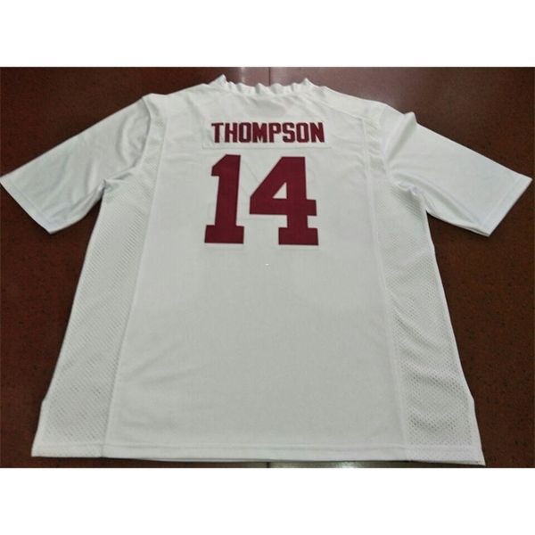 

3740 alabama crimson tide deionte thompson #14 real full embroidery college jersey size s-4xl or custom any name or number jersey, Black