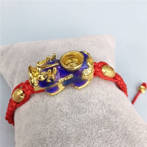 

gqkis hong kong's fortune rope 3d preserving gold plating color changing charmpicchu color real bracelet red windmill bracelet xlxpv, Golden;silver