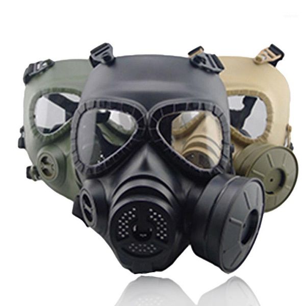 

cycling caps & masks tactical head resin full face fog fan for cs wargame paintball dummy gas mask with cosplay protection1, Black