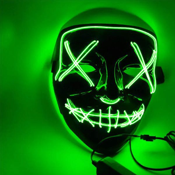 

mask led light up neon party the purge election year great funny masks festival cosplay costume supplies glow in dark