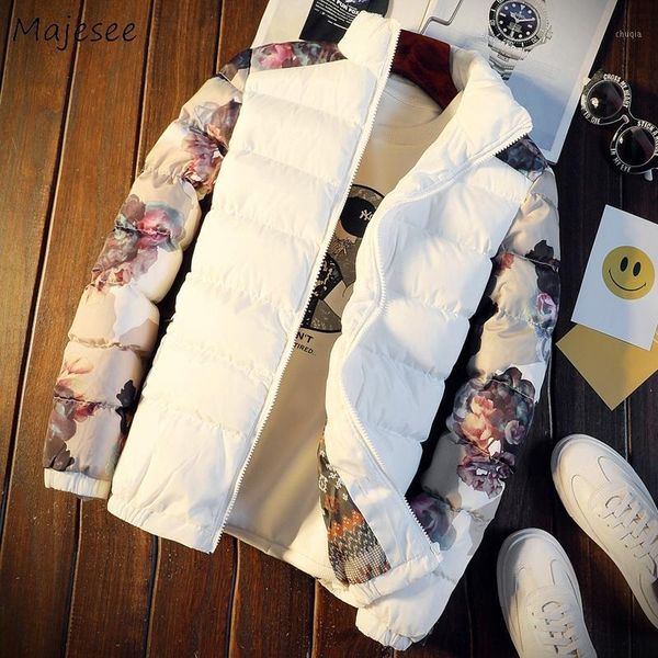 

parkas men printed stand collar pockets leisure thicker plus velvet winter parka mens large size trendy warm harajuku outerwear1, Black