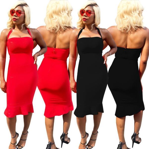 

casual dresses women's fashion ladies halter dress1, Black;gray