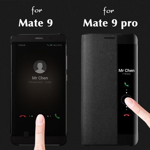 

luxury smart view flip mate 9 9pro magnetic leather case for huawei mate9 pro mate9pro shockproof cases