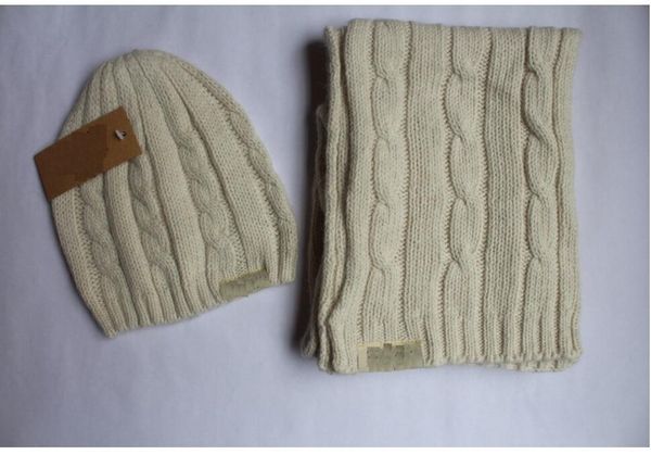 1 takım Kış Adam Beanie Serin Örme Kap Eşarp Kadın Örgü Şapka Unisex Sıcak Şapka Klasik Kap Siyah Kırmızı Örme Şapka + Eşarp Ücretsiz Kargo